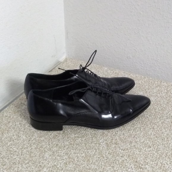 Prada Black Leather Oxford Shoes - Picture 1 of 5